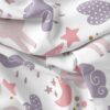 پارچه مخمل سرویس نوزاد مدل تک شاخ بنفش کد 5011394