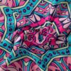 پارچه مخمل ملحفه مدل چند ضلعی صورتی آبی کد 5011361