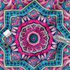 پارچه مخمل ملحفه مدل چند ضلعی صورتی آبی کد 5011361