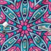 پارچه مخمل ملحفه مدل گل آبی صورتی کد 5011364