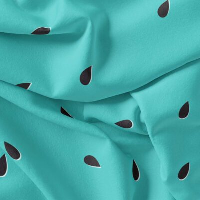 پارچه لباس کرپ بوگاتی مدل هندونه ای آبی کد 601120