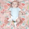 پارچه مخمل روبالشتی مدل تخم مرغ و گل ریز صورتی کد 5011830