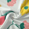 پارچه لباس کرپ بوگاتی مدل شاخه گل فانتزی زرد قرمز کد 6011283