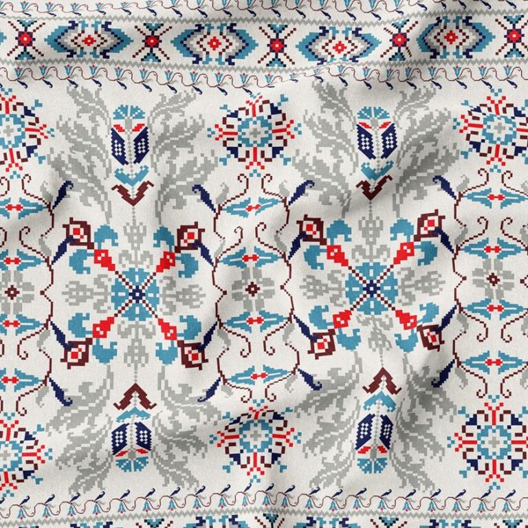 پارچه مخمل  روبالشی طرح سنتی سوژین کد 5012754