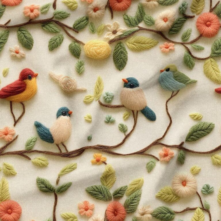 پارچه مخمل پرده ای طرح پرنده