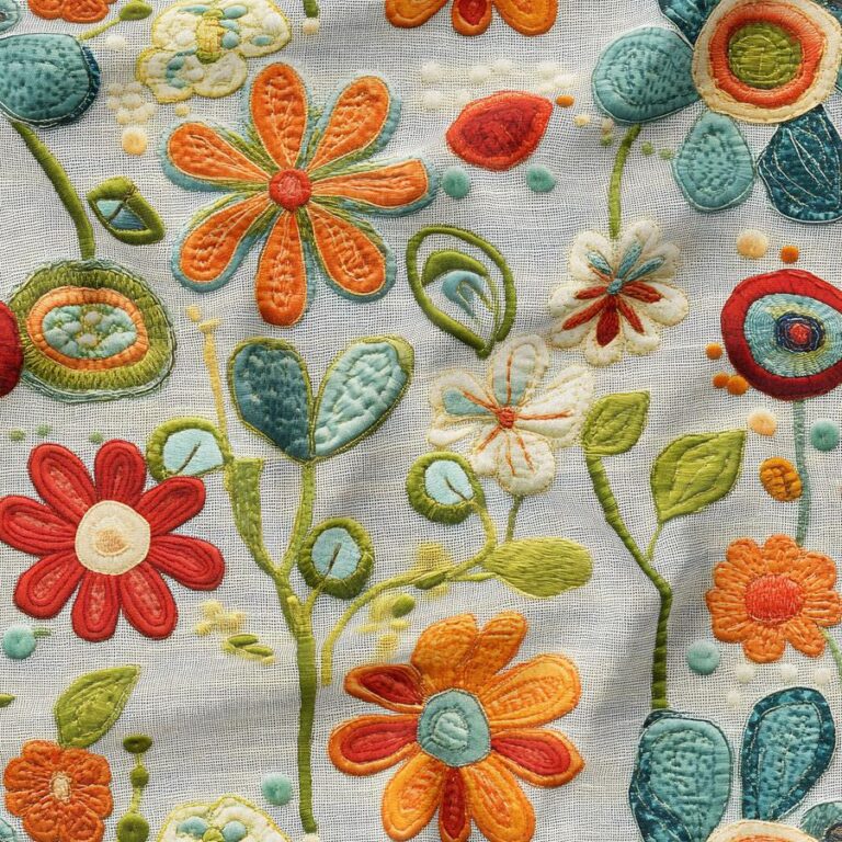 پارچه مخمل طرح گلدوزی گل