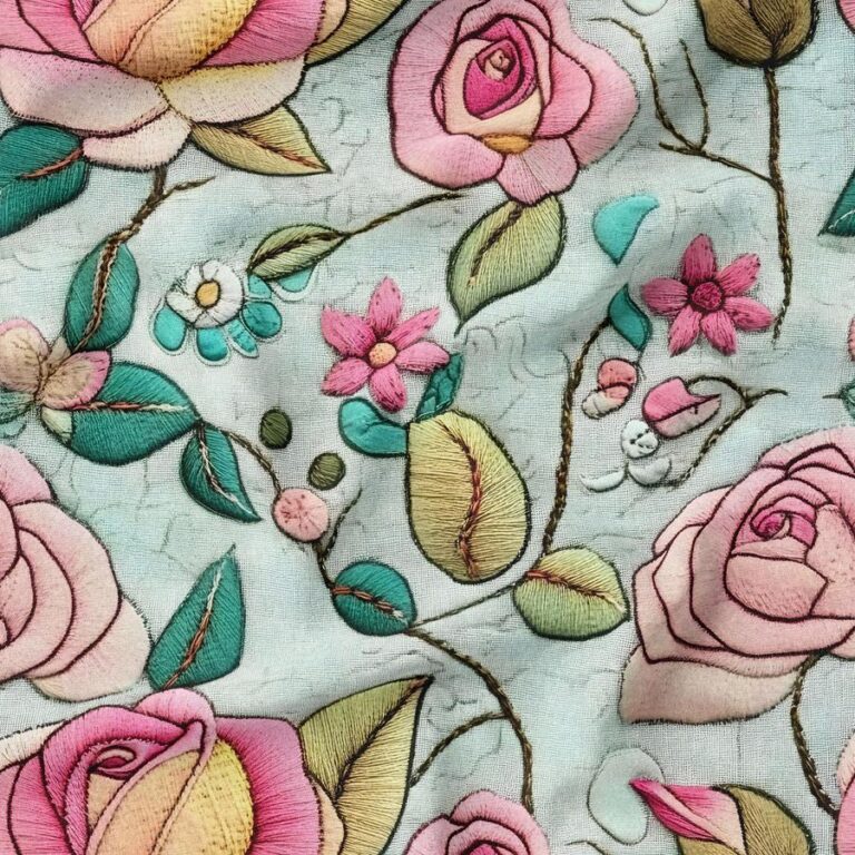 پارچه مخمل طرح گلدوزی