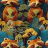 پارچه مخمل روبالشی طرح پنج بعدی حیوانات