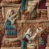پارچه مخمل روبالشی طرح سه بعدی بازار قدیمی کد 5014251