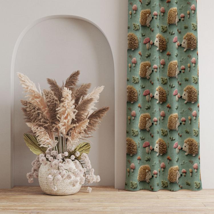 پارچه مخمل کوسن مبل طرح سه بعدی جوجه تیغی کیوت کد 5014314 - Image 5