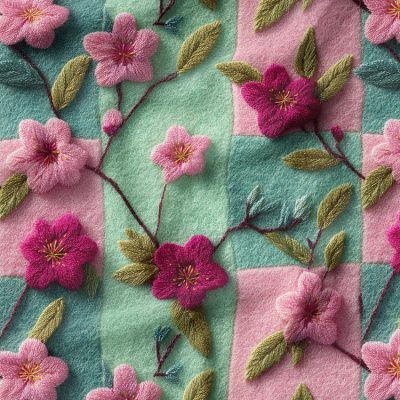 پارچه مخمل روبالشی طرح سه بعدی گل