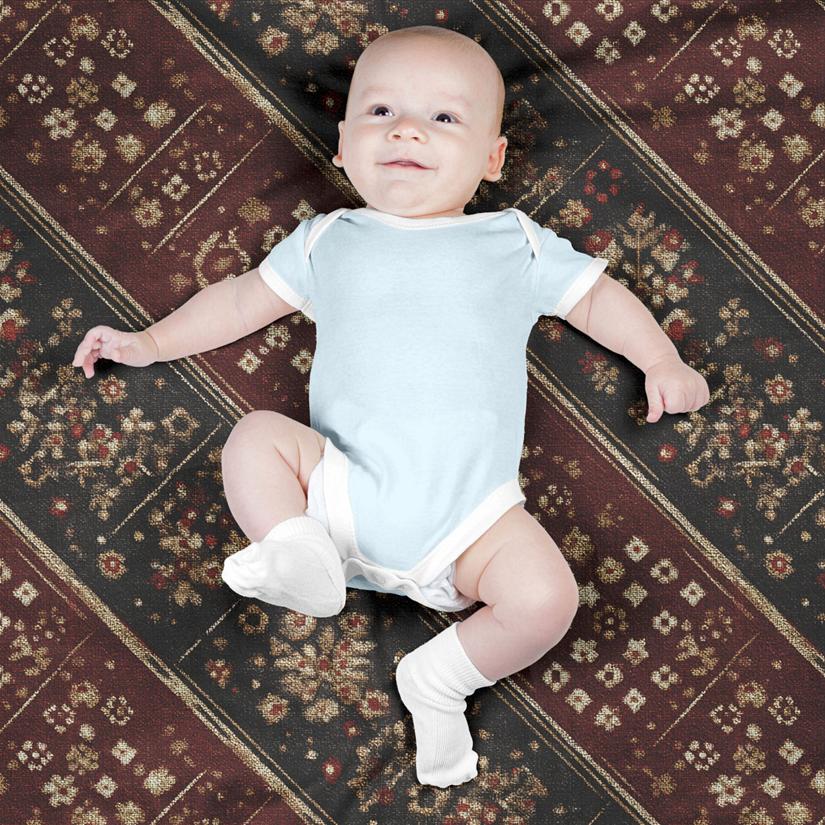 پارچه مخمل روبالشی طرح سه بعدی فرش ایرانی کد 5014660 - Image 4