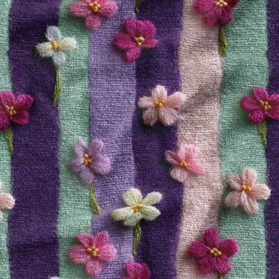پارچه مخمل روتختی طرح سه بعدی گل
