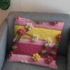 پارچه مخمل روتختی یک نفره طرح سه بعدی گل کد 5014929