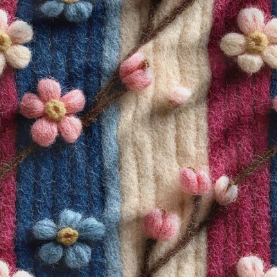 پارچه مخمل روبالشی طرح سه بعدی گل زیبا