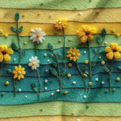 پارچه مخمل روبالشی طرح سه بعدی گل زیبا
