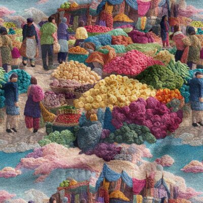 پارچه مخمل روبالشی طرح سه بعدی بازار