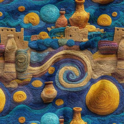 پارچه مخل روبالشی طرح سه بعدی ایرانی