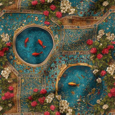 پارچه مخمل روبالشی طرح سه بعدی ایرانی