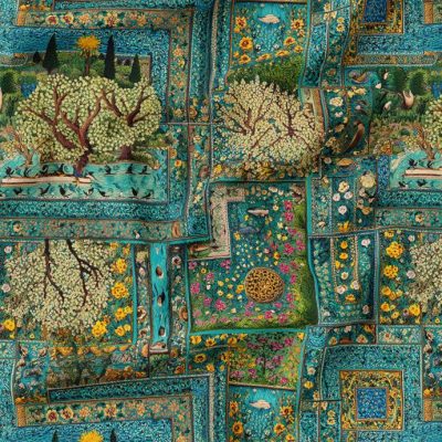 پارچه مخمل پورشه طرح سه بعدی ایرانی