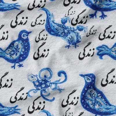 پارچه مخمل روبالشی طرح بهار