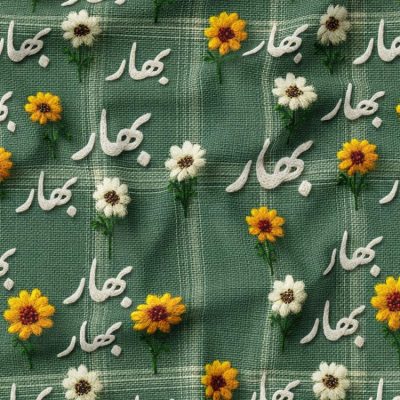 پارچه مخمل پورشه طرح بهار
