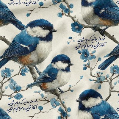 پارچه مخمل پورشه طرح بهاری