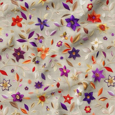 پارچه مخمل روبالشی طرج سه بعدی گل