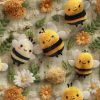 پارچه مخمل روبالشی طرح سه بعدی زنبور
